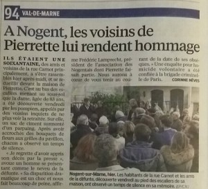 Artcile Le Parisien 10/01/2016